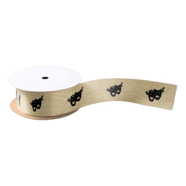 Comedy and Tragedy Masks Theatre Satin Ribbon (Spool)