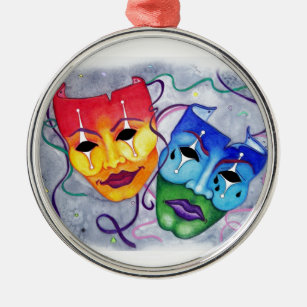 Comedy and Tragedy Metal Ornament