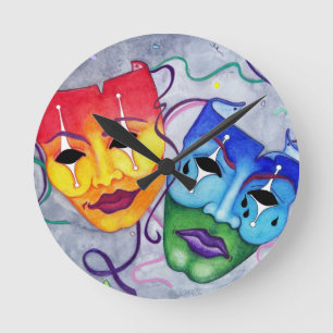 Comedy and Tragedy Round Clock