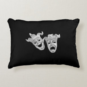 Comedy and Tragedy Silver Theatre Accent Pillow