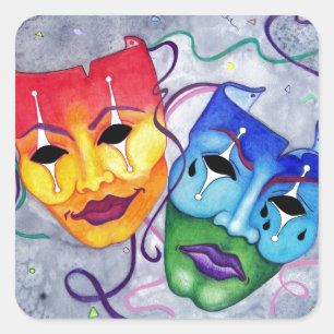 Comedy and Tragedy Square Sticker
