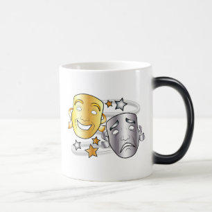 Comedy and Tragedy Stylized Drama Masks Magic Mug