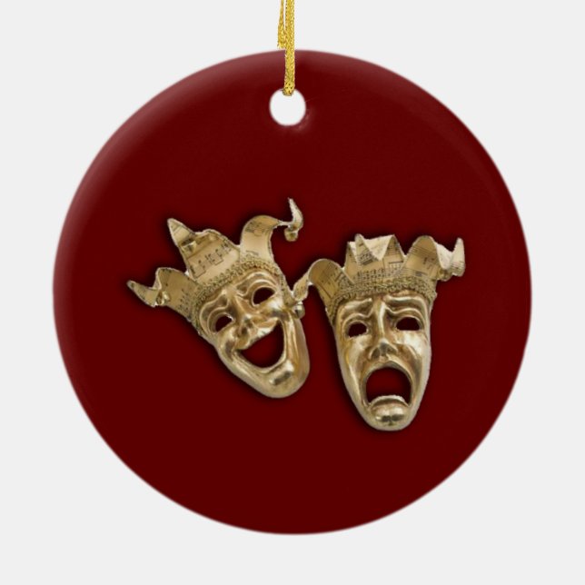 Comedy and Tragedy Theatre Ceramic Ornament (Back)