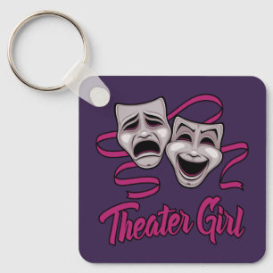 Comedy And Tragedy Theatre Girl Keychain