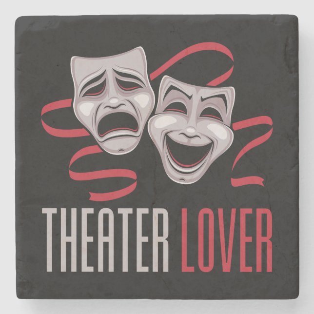 Comedy And Tragedy Theatre Lover Stone Coaster (Front)