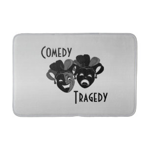 Comedy and Tragedy Theatre Masks Bath Mat
