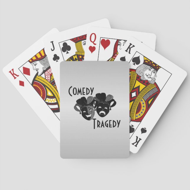 Comedy and Tragedy Theatre Masks Bicycle Playing C Playing Cards (Back)