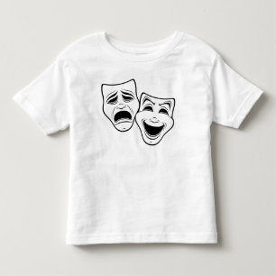 Comedy And Tragedy Theatre Masks Black Line Toddler T-shirt