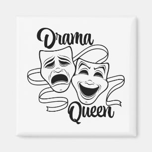 Comedy And Tragedy Theatre Masks Drama Queen Black Magnet