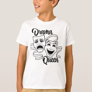 Comedy And Tragedy Theatre Masks Drama Queen Black T-Shirt