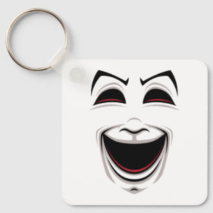 Comedy And Tragedy Theatre Masks Faces Keychain