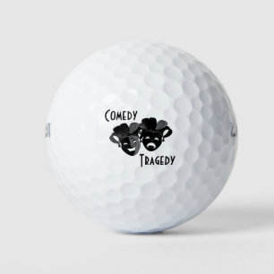 Comedy and Tragedy Theatre Masks Golf Balls