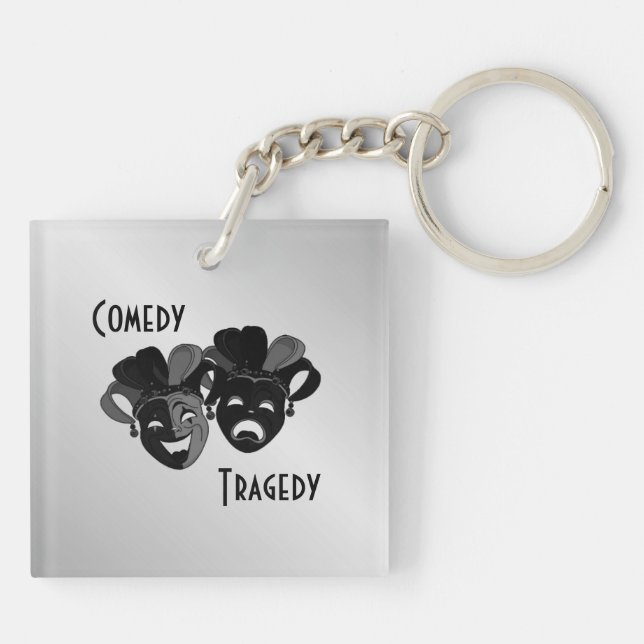 Comedy and Tragedy Theatre Masks Keychain (Back)