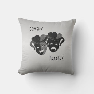 Comedy and Tragedy Theatre Masks Outdoor Pillow