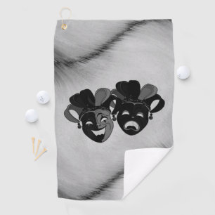Comedy and Tragedy Theatre  Masks Silver Golf Towel
