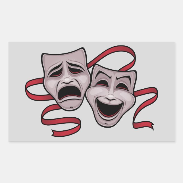 Comedy And Tragedy Theatre Masks Sticker (Front)