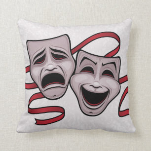 Comedy And Tragedy Theatre Masks Throw Pillow