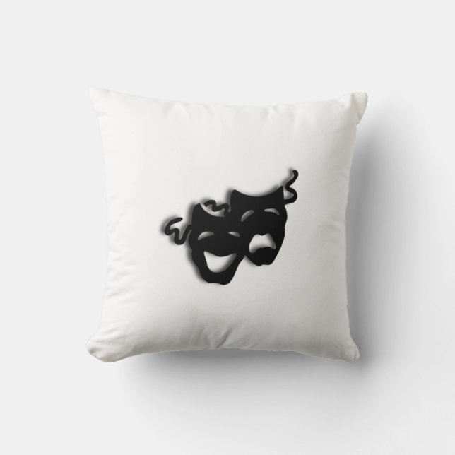 Comedy and Tragedy Theatre Masks Throw Pillow (Front)
