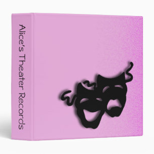 Comedy and Tragedy Theatre Pink Custom Binder