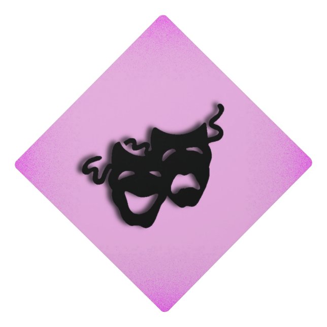 Comedy and Tragedy Theatre Pink Graduation Cap Topper (Front)