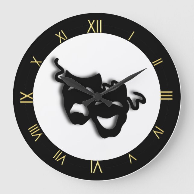 Comedy and Tragedy Unique Theatre Wall Clock (Front)