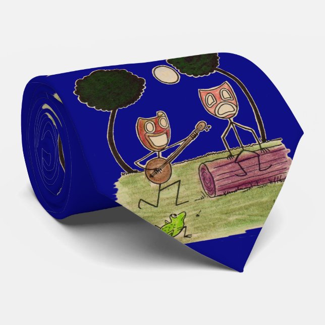 Comedy serenades Tragedy print Tie (Rolled)