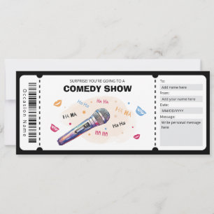 Comedy Show Gift Voucher, Stand Up Comedy Ticket Invitation
