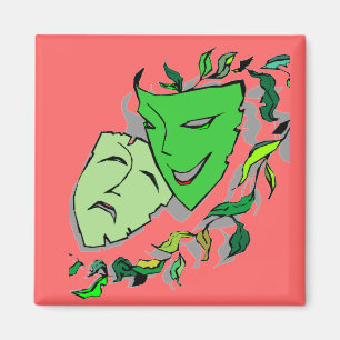 COMEDY & TRAGEDY DRAMA MASKS THEATRE Magnet