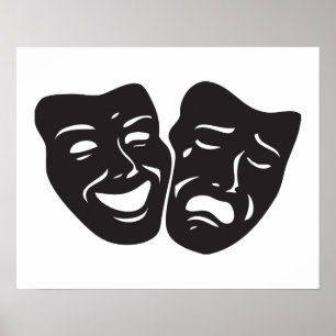 Comedy Tragedy Drama Theatre Masks Poster