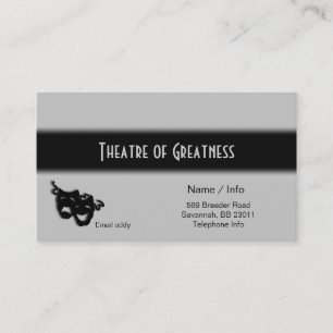 Comedy Tragedy Greek Black Masks Business Card