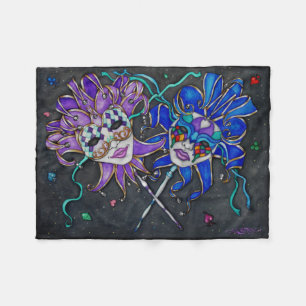 Comedy/Tragedy Jester Masks Fleece Blanket