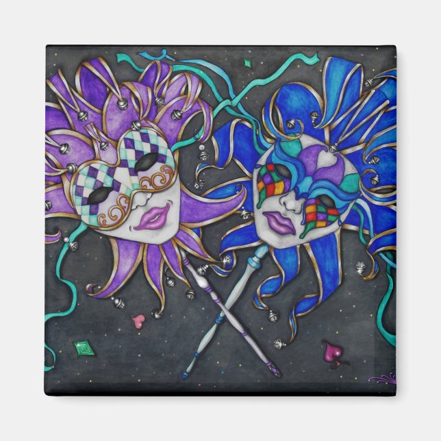 Comedy/Tragedy Jester Masks Magnet (Front)
