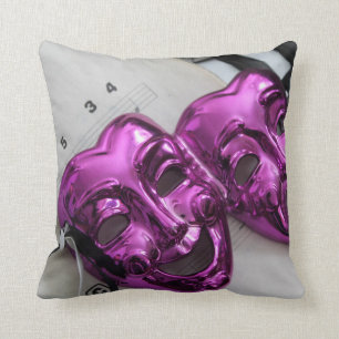 Comedy Tragedy Mask Throw Pillow