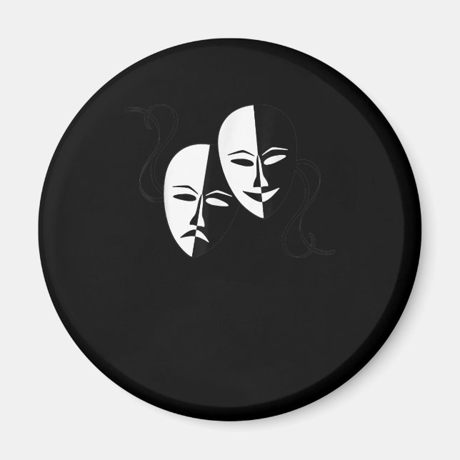 Comedy Tragedy Masks Actor Gift Magnet (Front)