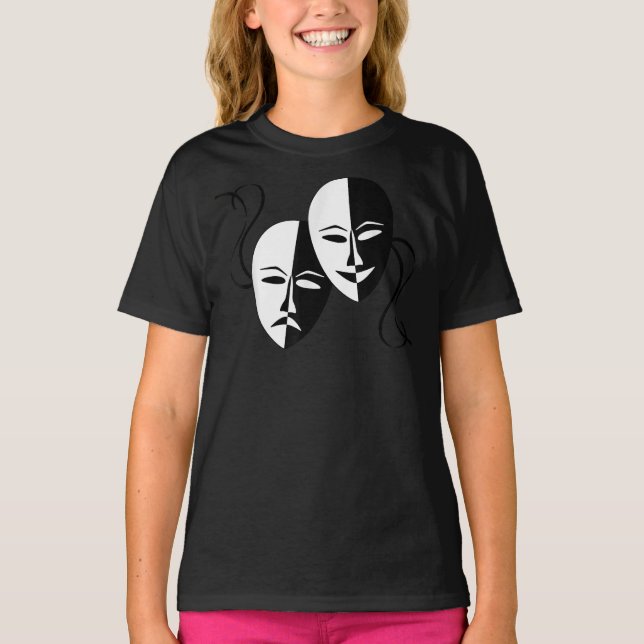 Comedy Tragedy Masks Actor Retro T-Shirt (Front)