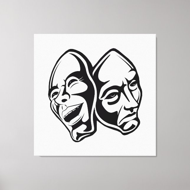 Comedy Tragedy masks masquerade still life art  Canvas Print (Front)