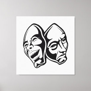 Comedy Tragedy masks masquerade still life art  Canvas Print