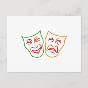Comedy Tragedy Masks Postcard