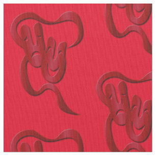 Comedy Tragedy Red Pima Cotton Fabric