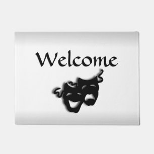Comedy Tragedy Silver Theatre Masks Doormat