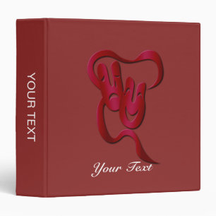 Comedy Tragedy Theatre Mask Red Binder