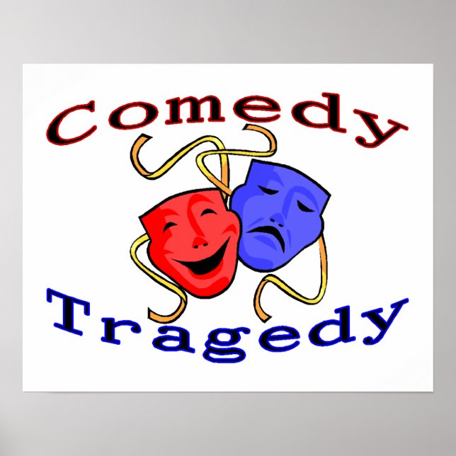 Comedy Tragedy Theatre Masks Poster (Front)