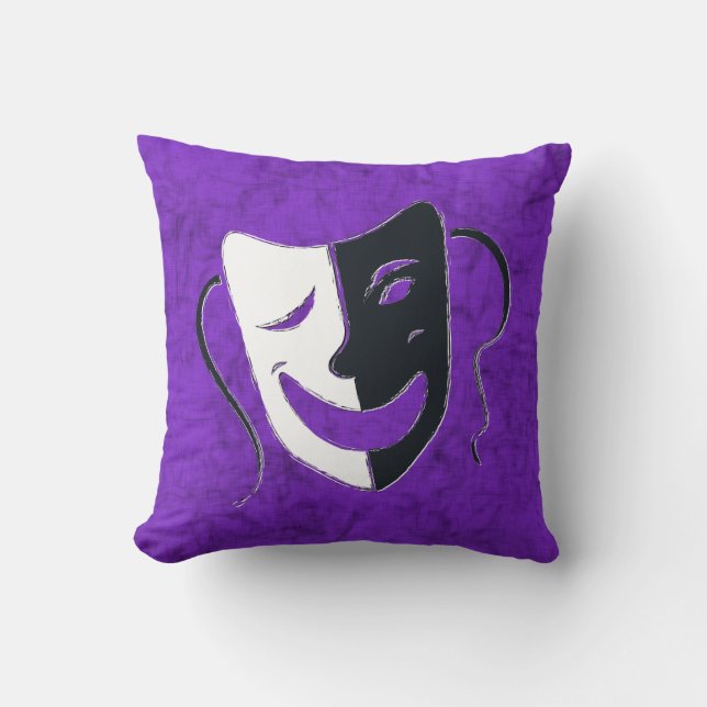 Comedy/Tragedy Throw Pillow (Front)