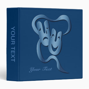 Comedy Tragedy Turquoise Theatre Mask Binder