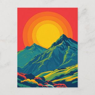 Comeragh Mountains Ireland Retro Travel Postcard