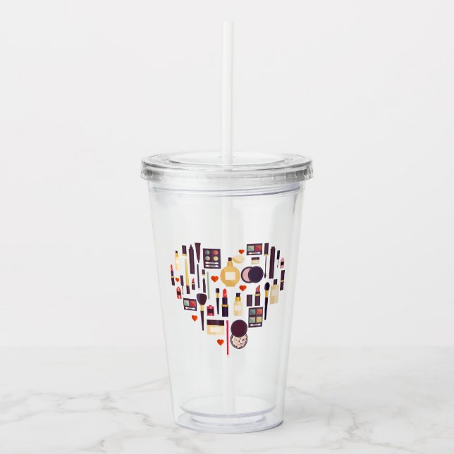 Comestics Heart Acrylic Tumbler (Front)