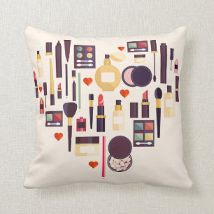 Comestics Heart Throw Pillow