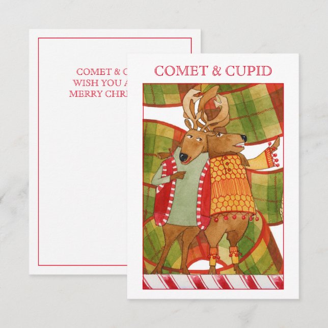 COMET CUPID 3.5x5 Flat Christmas Card (Front/Back)