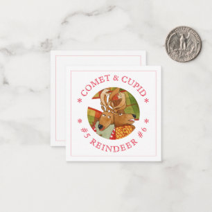 COMET CUPID REINDEER 2.5" Square Flat Card