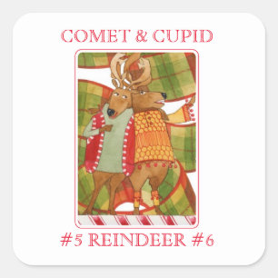 COMET CUPID Small Square Stickers